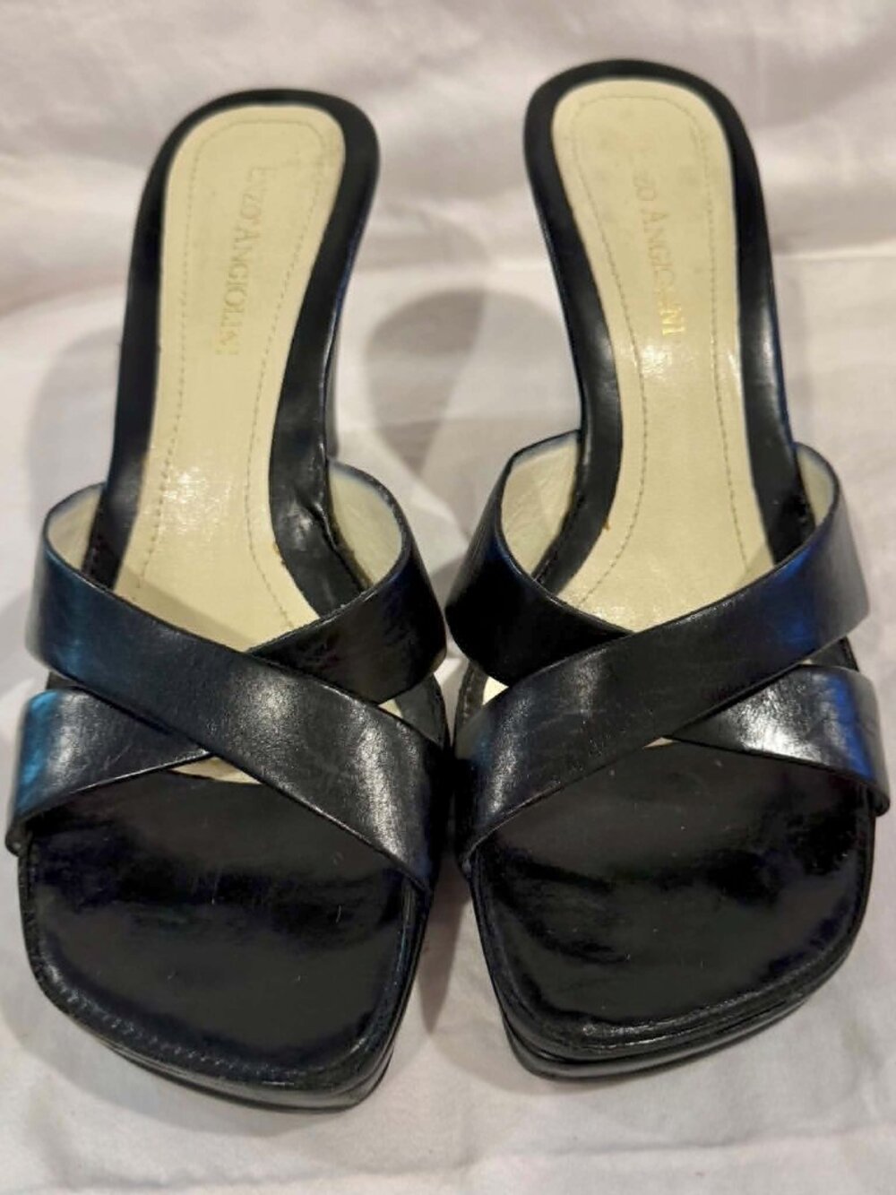 Enzo Angiolini Platform Wedge Leather Sandal Size 5.5M